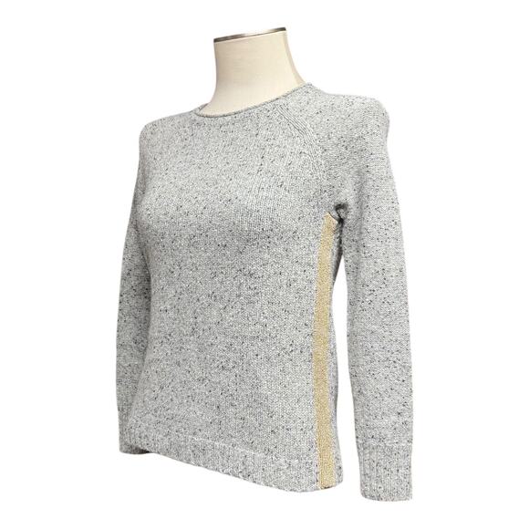 J.Crew Factory Gray Donegal Gold Shimmer Lambswool Sweater XXS - Picture 1 of 9